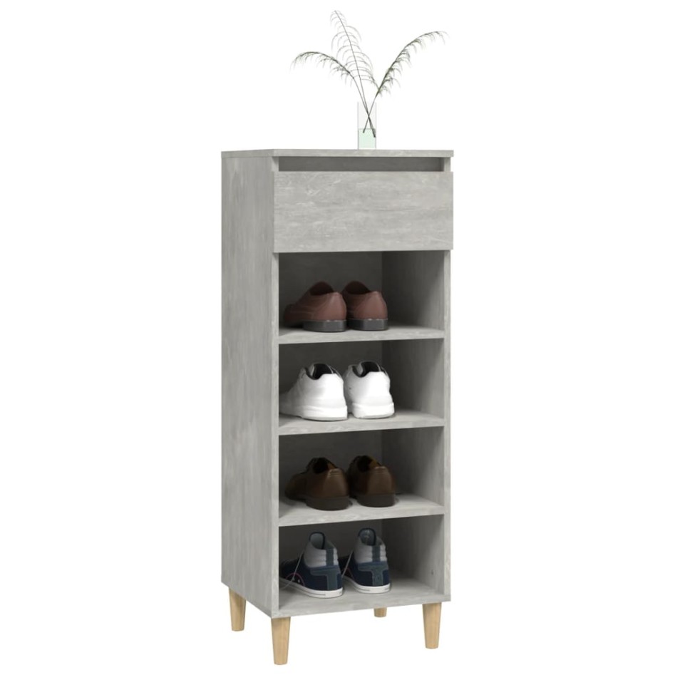 Mueble zapatero madera contrachapada gris hormigón 40x36x105