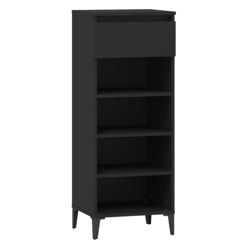 Mueble zapatero madera contrachapada negro 40x36x105