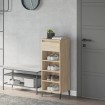 Mueble zapatero madera contrachapada roble Sonoma 40x36x105 cm
