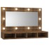 Mueble con espejo y LED marrón roble 90x31,5x62