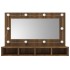 Mueble con espejo y LED marrón roble 90x31,5x62