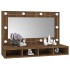 Mueble con espejo y LED marrón roble 90x31,5x62