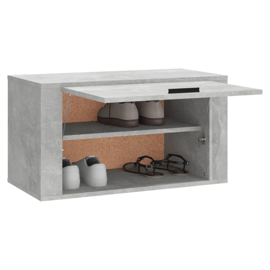 Mueble zapatero pared contrachapada gris hormigón 70x35x38