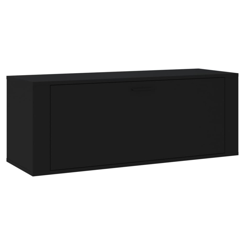 Mueble zapatero pared madera contrachapada negro 100x35x38