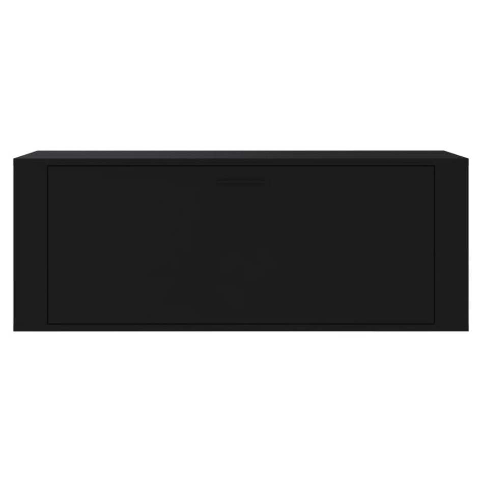 Mueble zapatero pared madera contrachapada negro 100x35x38