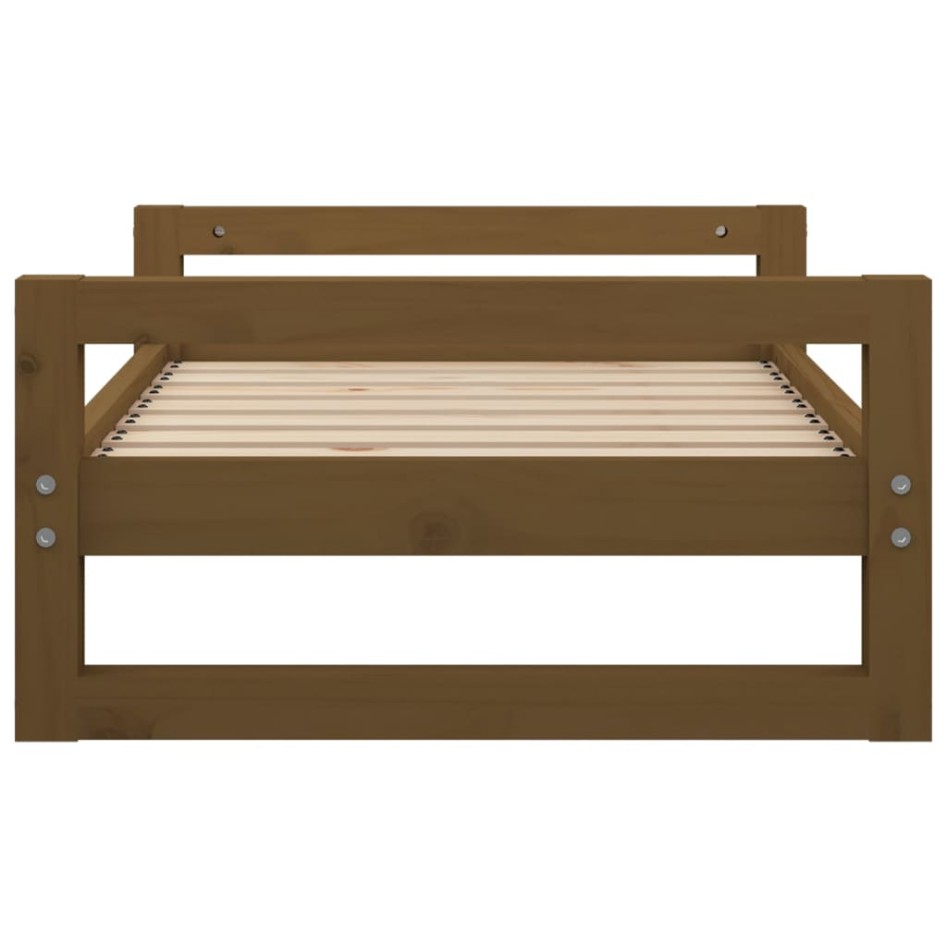 Cama para perros madera maciza pino marrón miel 75,5x55,5x28