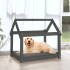 Cama para perros madera maciza de pino gris 81x60x70