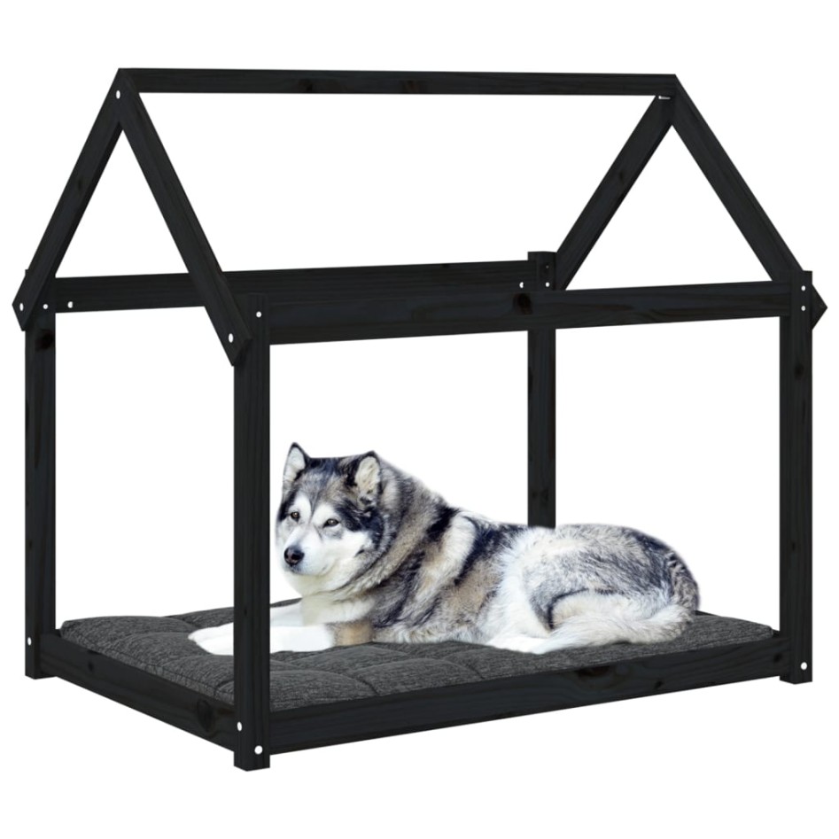 Cama para perros madera maciza de pino negro 111x80x100