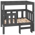 Cama para perros madera maciza de pino gris 75,5x63,5x70