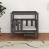 Cama para perros madera maciza de pino gris 75,5x63,5x70