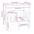 Cama para perros madera maciza de pino gris 75,5x63,5x70