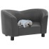 Sofá para perros cuero sintético gris 67x41x39