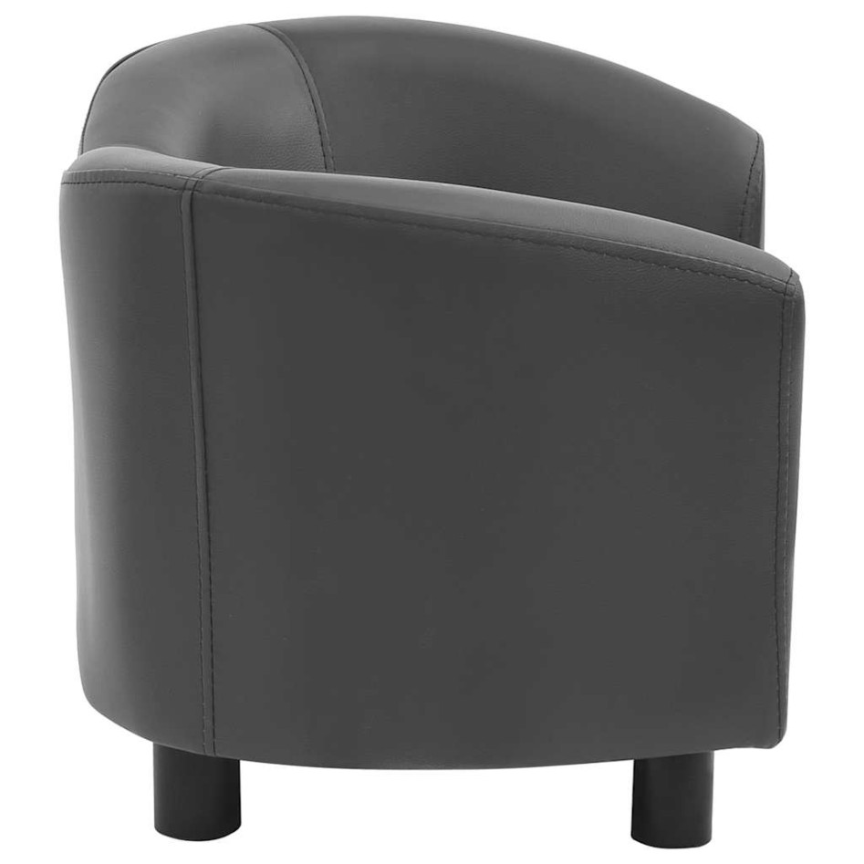 Sofá para perros cuero sintético gris 67x41x39