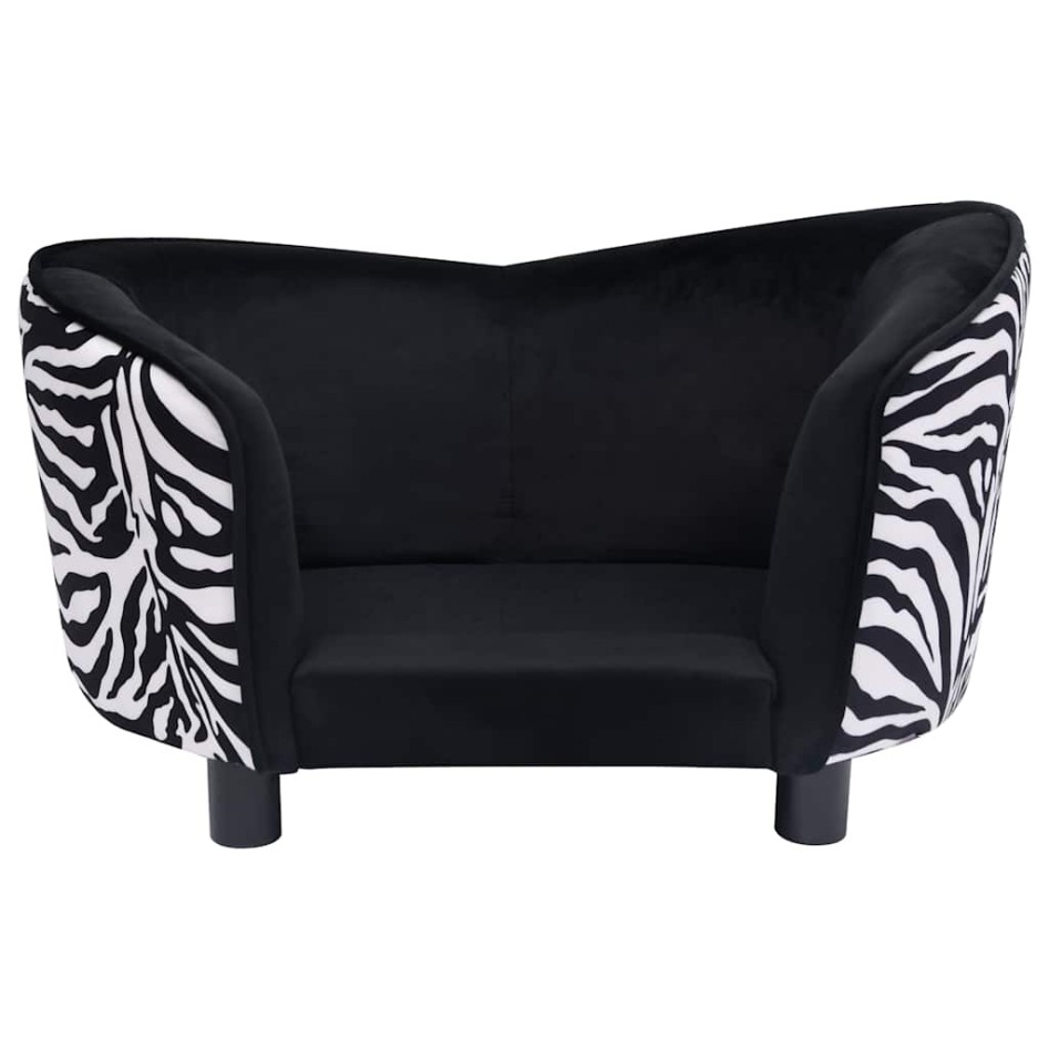 Sofá para perros felpa negro 68x38x38