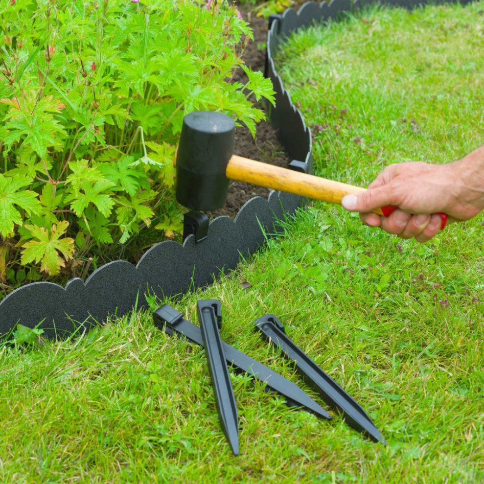 Nature Bordura decorativa de jardín negro 0,13x12 m 3