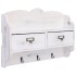 Perchero de pared de madera blanco 50x10x34