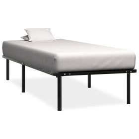 Estructura de cama sin colchón metal negro 100x200