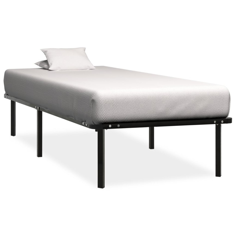 Estructura de cama sin colchón metal negro 100x200