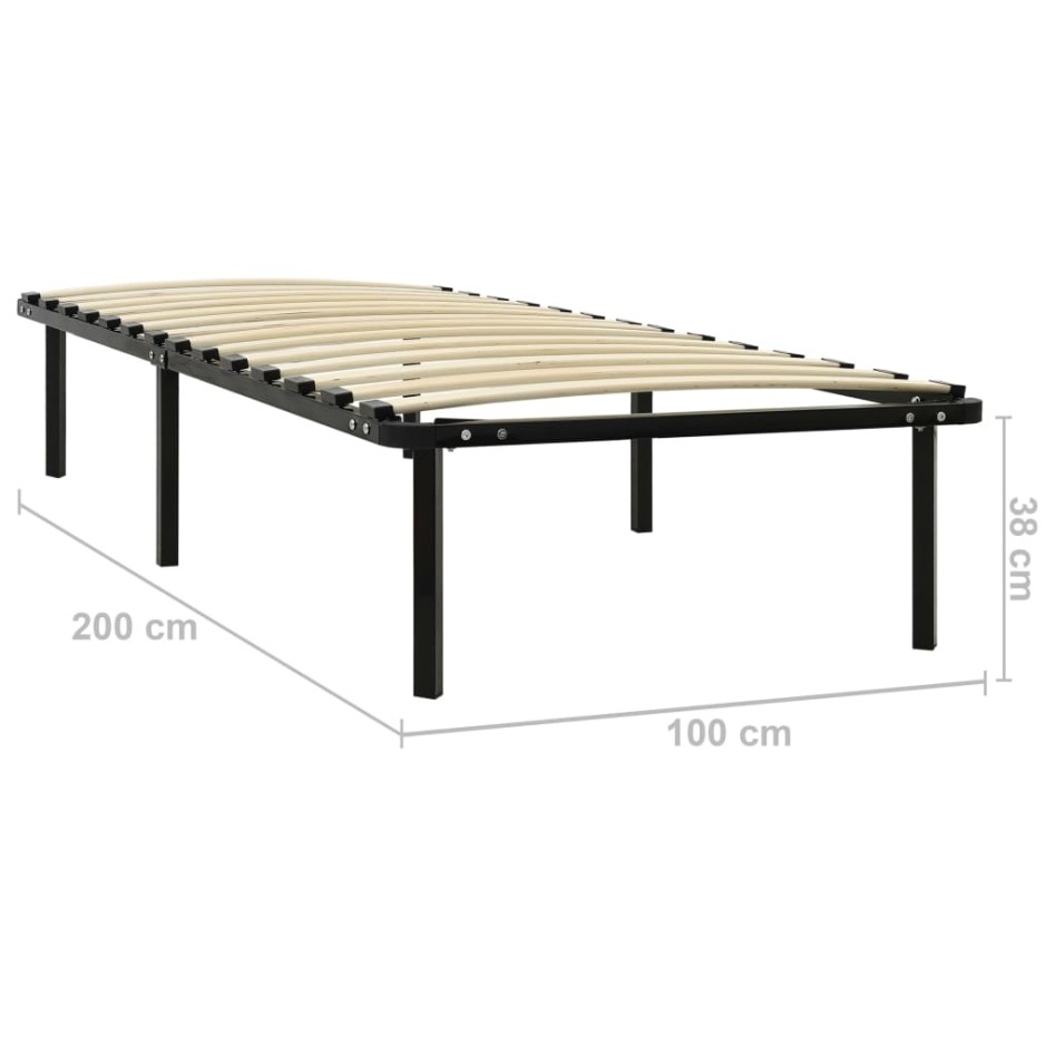 Estructura de cama sin colchón metal negro 100x200