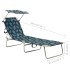 Tumbona plegable con toldo aluminio estampado de