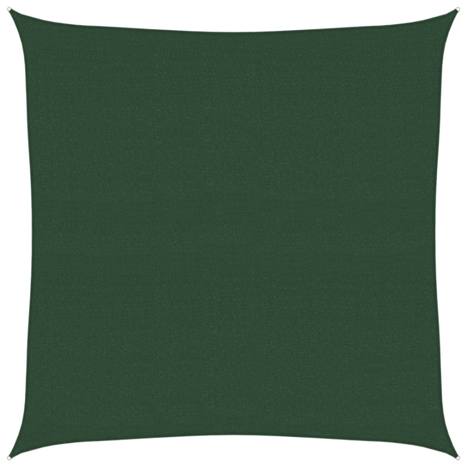Toldo de vela HDPE verde oscuro 160 g/m² 7x7
