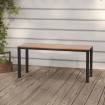 Banco de jardín acero y WPC marrón y negro 110 cm