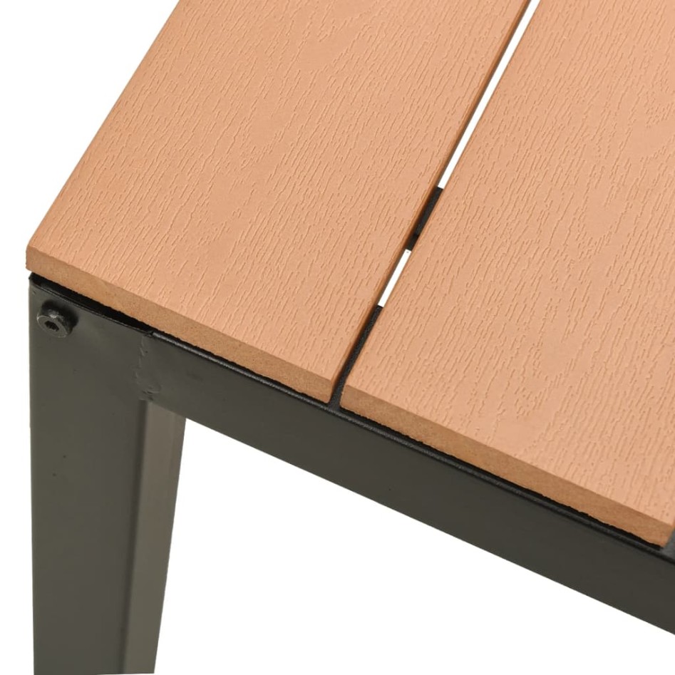 Banco de jardín acero y WPC marrón y negro 110