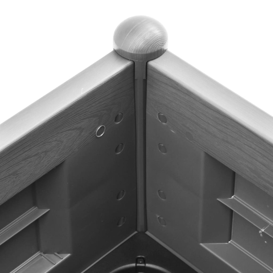 Arriate de jardín PP gris piedra 100x43x35