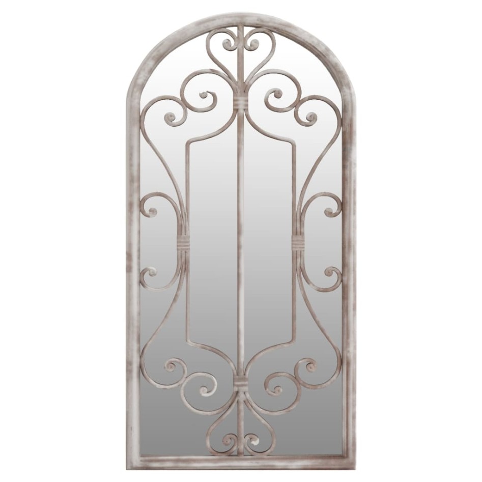 Espejo de jardín hierro color arena para uso exterior 70x30