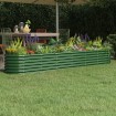 Jardinera arriate acero recubrimiento polvo verde 260x40x36 cm