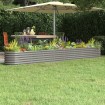 Jardinera arriate acero recubrimiento polvo gris 332x40x36 cm