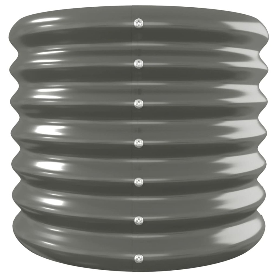Jardinera arriate acero recubrimiento polvo gris 332x40x36