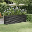 Jardinera arriate acero recubierto polvo antracita 224x40x68 cm