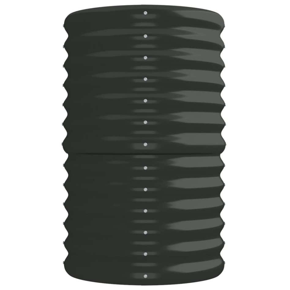 Jardinera arriate acero recubierto polvo antracita 224x40x68