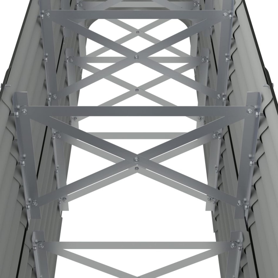 Jardinera arriate acero recubierto polvo antracita 224x40x68