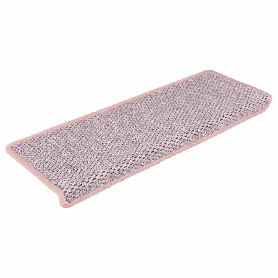 Alfombrilla autoadhesiva escalera sisal 15 uds rosa 65x21x4