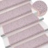 Alfombrilla autoadhesiva escalera sisal 15 uds rosa 65x21x4