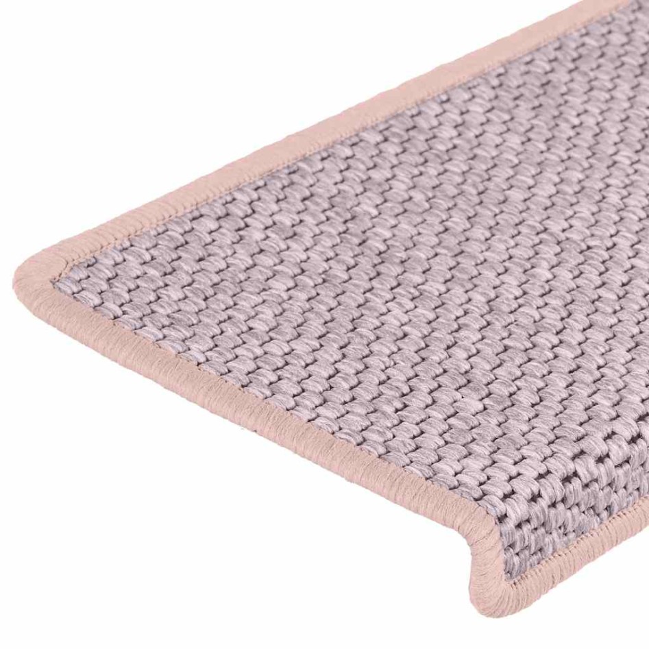 Alfombrilla autoadhesiva escalera sisal 15 uds rosa 65x21x4