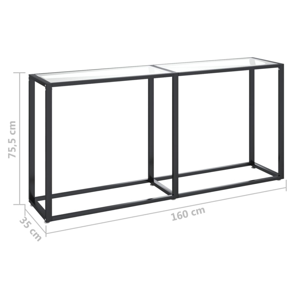 Mesa consola vidrio templado transparente 160x35x75,5