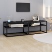 Mueble de TV vidrio templado color mármol negro 140x40x40,5 cm
