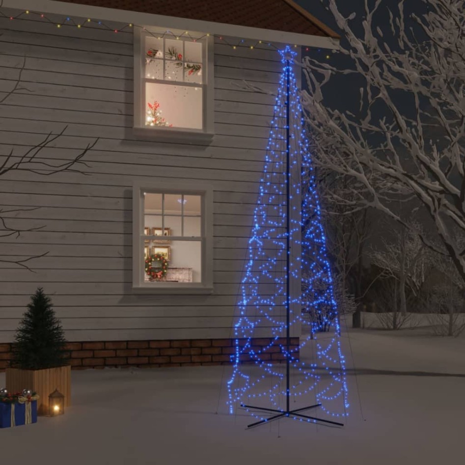 Árbol de Navidad cónico 1400 LED azul 160x500