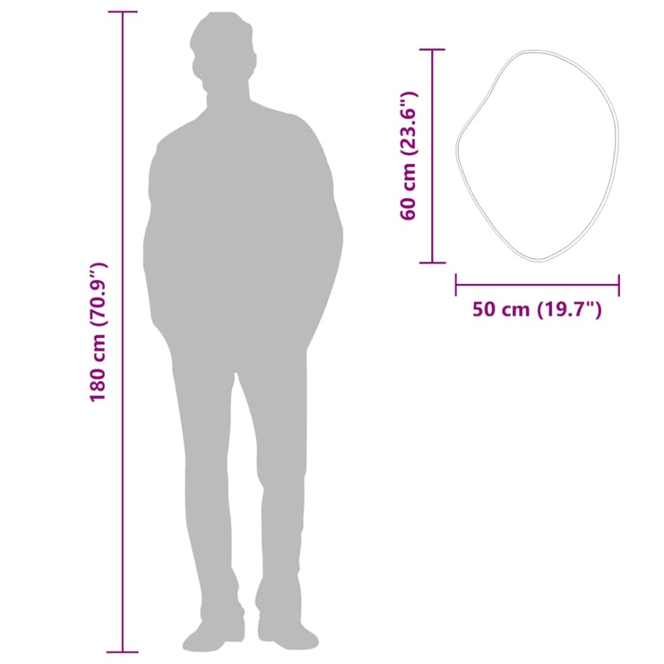 Espejo de pared negro 60x50