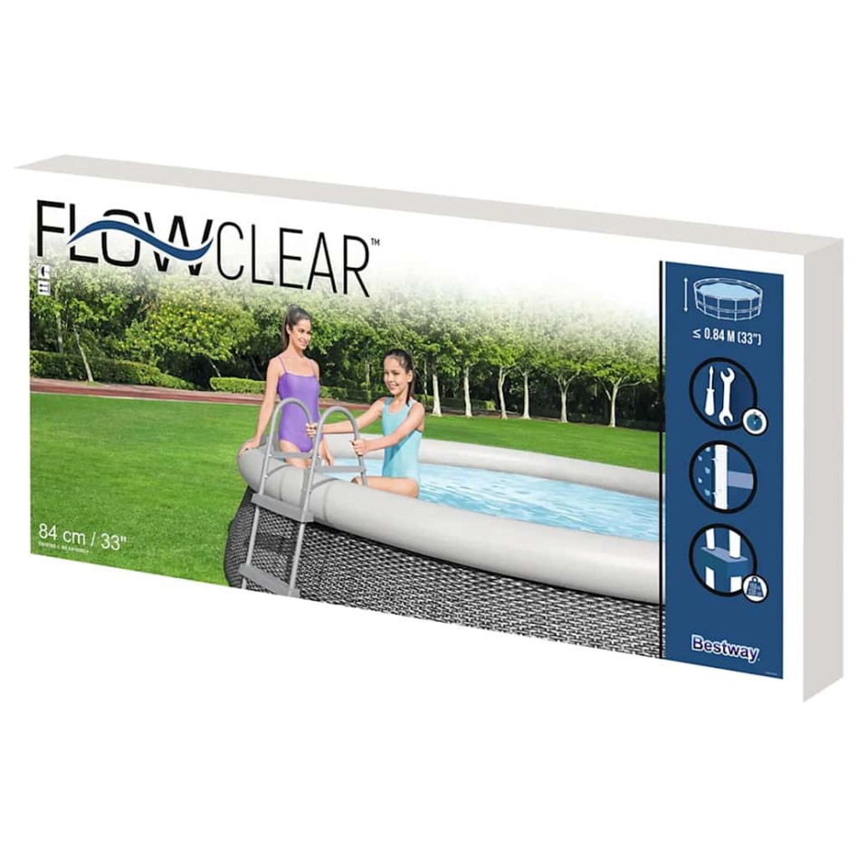 Bestway Escalera para piscina 2 peldaños Flowclear 84