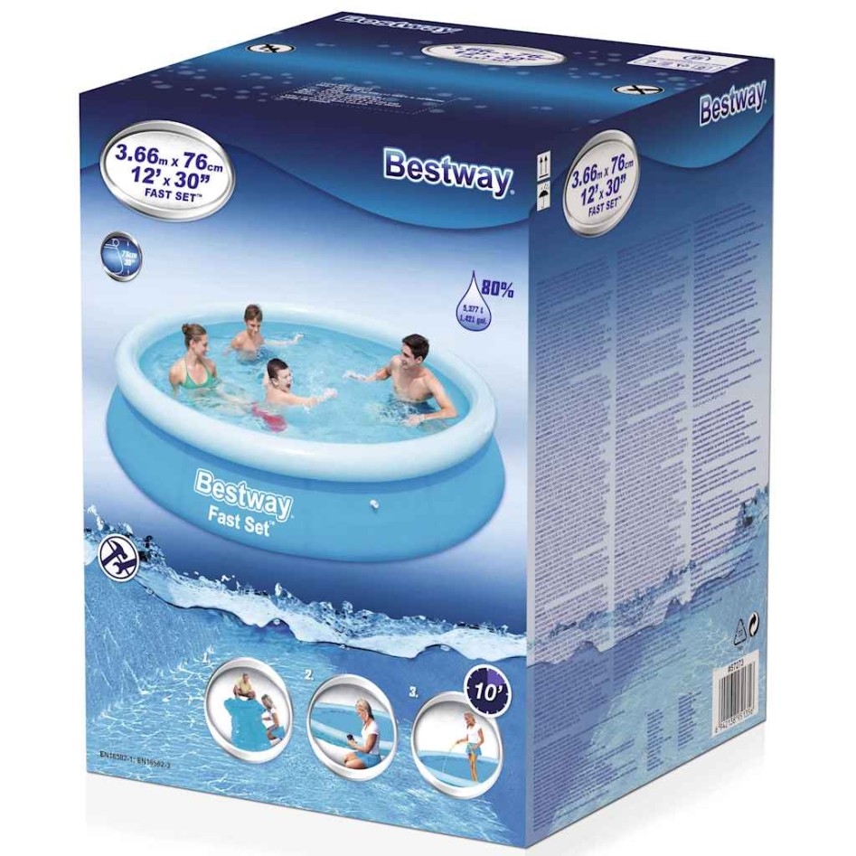 Bestway Piscina inflable redonda Fast Set 366x76