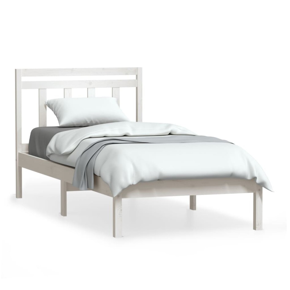 Estructura de cama madera maciza de pino blanco 90x200