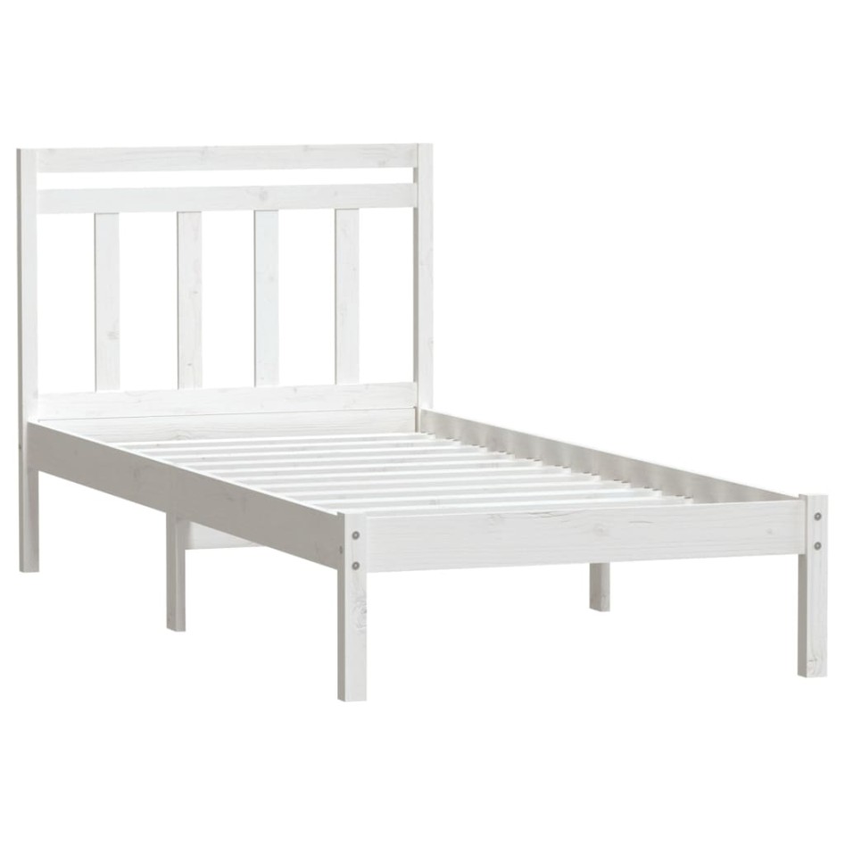 Estructura de cama madera maciza de pino blanco 90x200