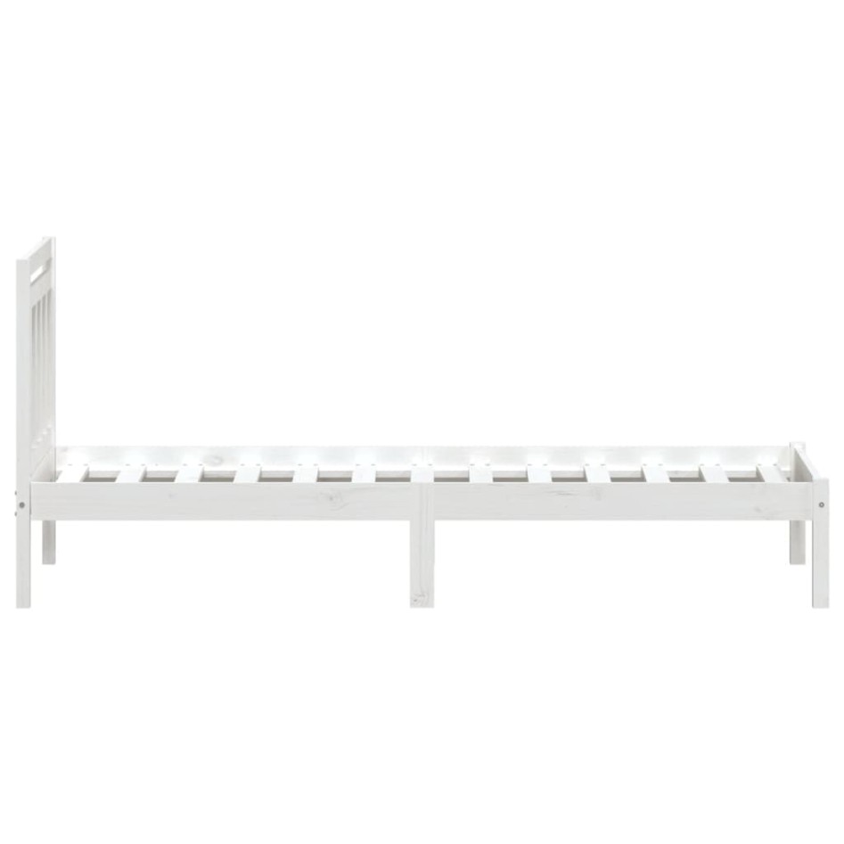 Estructura de cama madera maciza de pino blanco 90x200