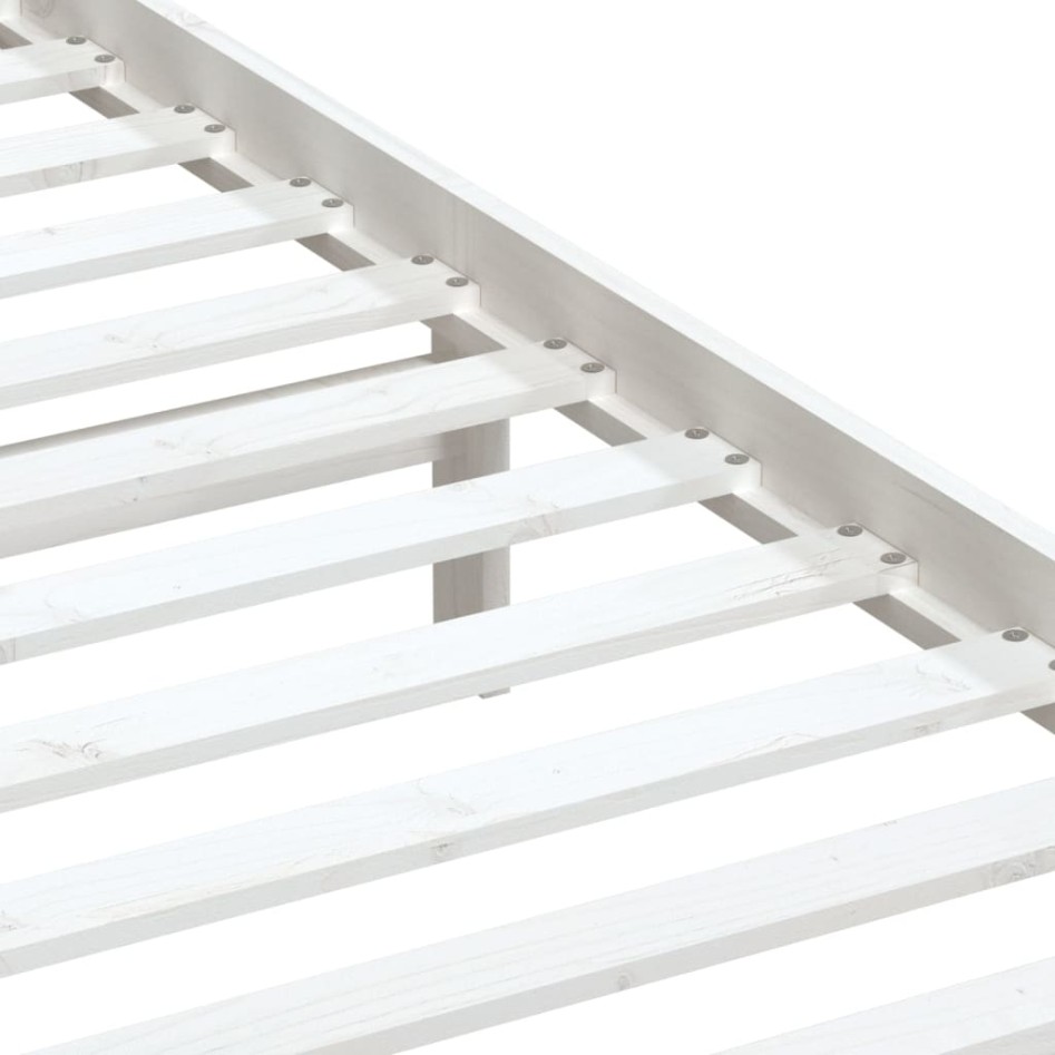 Estructura de cama madera maciza de pino blanco 90x200