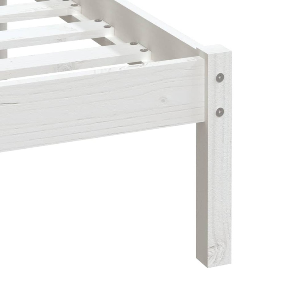 Estructura de cama madera maciza de pino blanco 90x200