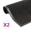 Alfombras de entrada rectangulares de nudo 2 uds negro 80x120cm
